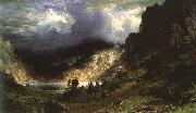 Albert Bierstadt Storm in the Rocky Mountains, Mt Rosalie oil painting reproduction